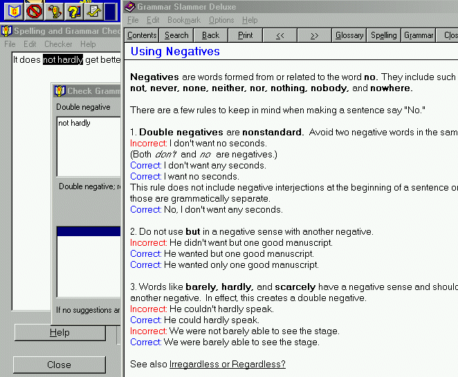 Screenshot of Grammar Slammer with Checkers 4.0